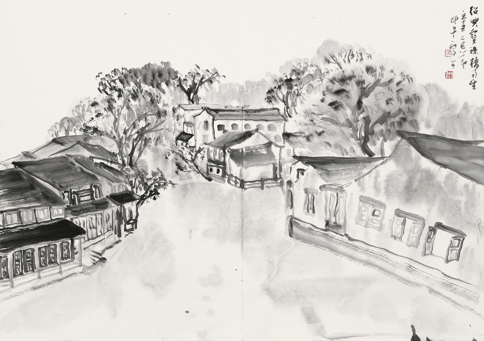 9e2f7d6cbbbf4c74860a0d6afab158dc.jpg 14-绍兴宝珠桥南望 47cm x66cm 2021年.JPG